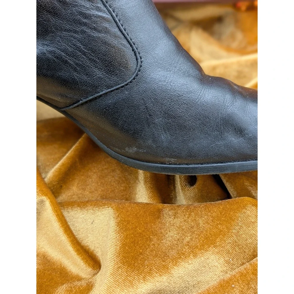 Old Maine Trotter Lancer Black Leather Knee High Boots 10 S Slim 90s Box VTG